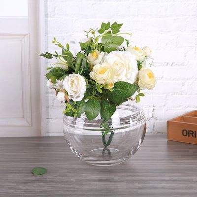 Creative blown transparent glass vase hydroponic round glass cylinder countertop decoration handicraft pieces