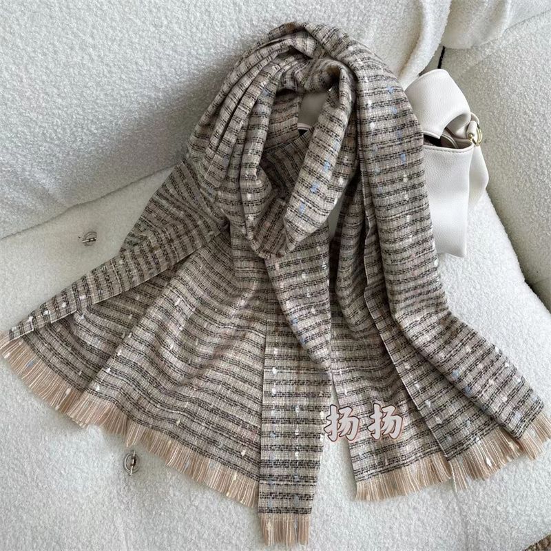 秋冬英伦经典格子围巾女可爱美女搭配韩版百搭加厚保暖披肩围脖3