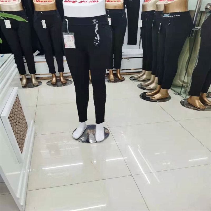 青钰鑫裤业NO10牛奶丝光泽裤外穿打底裤瑜伽薄款女修身小脚九分大码裤子