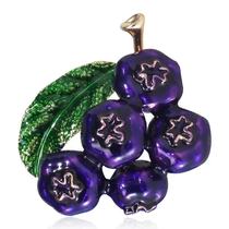Manufacturers direct sales of foreign trade drop oil blueberry fruit brooch clothing accessories
