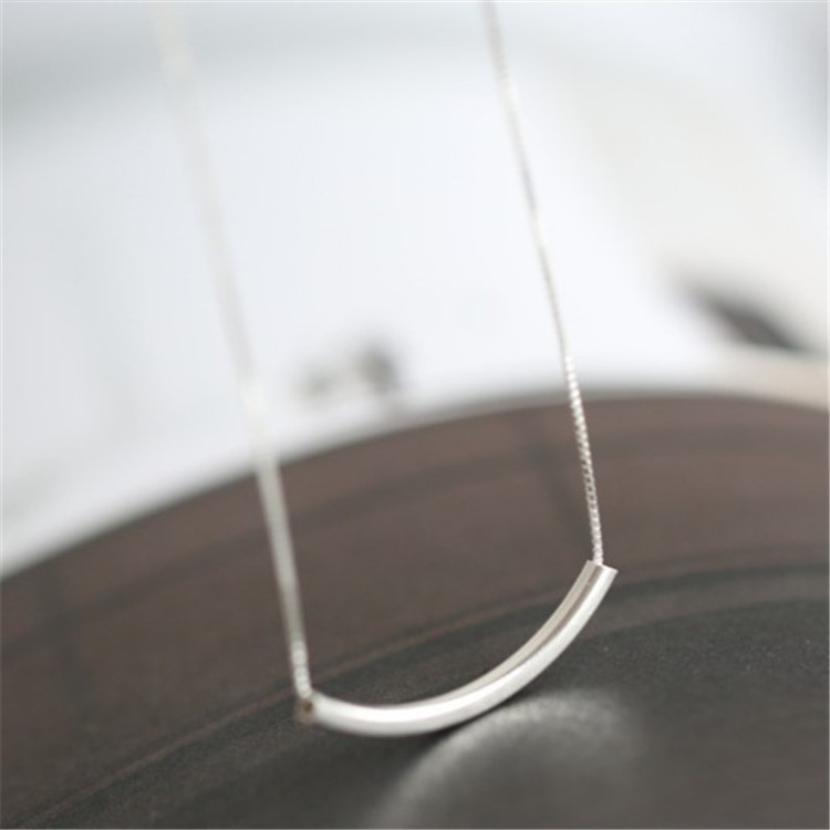 Simple square copper tube Korean-style necklace detail image 2