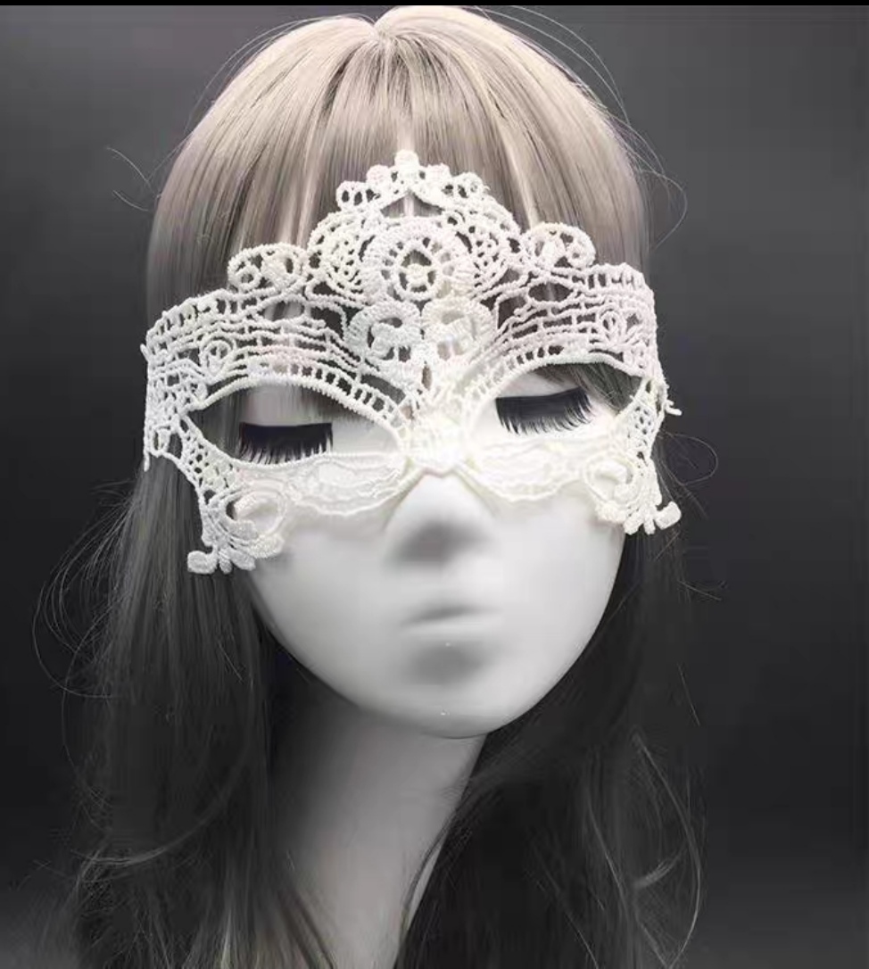 黑色蕾丝面具女定型镂空舞会派对性感成人半脸万圣节公主面具 MJ-003 女王详情图5