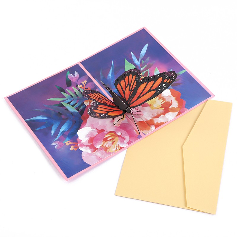 新款3D纸雕蝴蝶贺卡送老师留言卡祝福文字卡片立体贺卡厂家批发详情图4