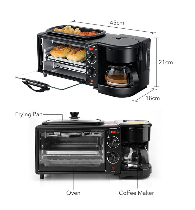 Boma marca 3 en 1 máquina de desayuno hogar multifuncional horno eléctrico máquina de café placa de fritura estilo explosiva 3000W detail image 10