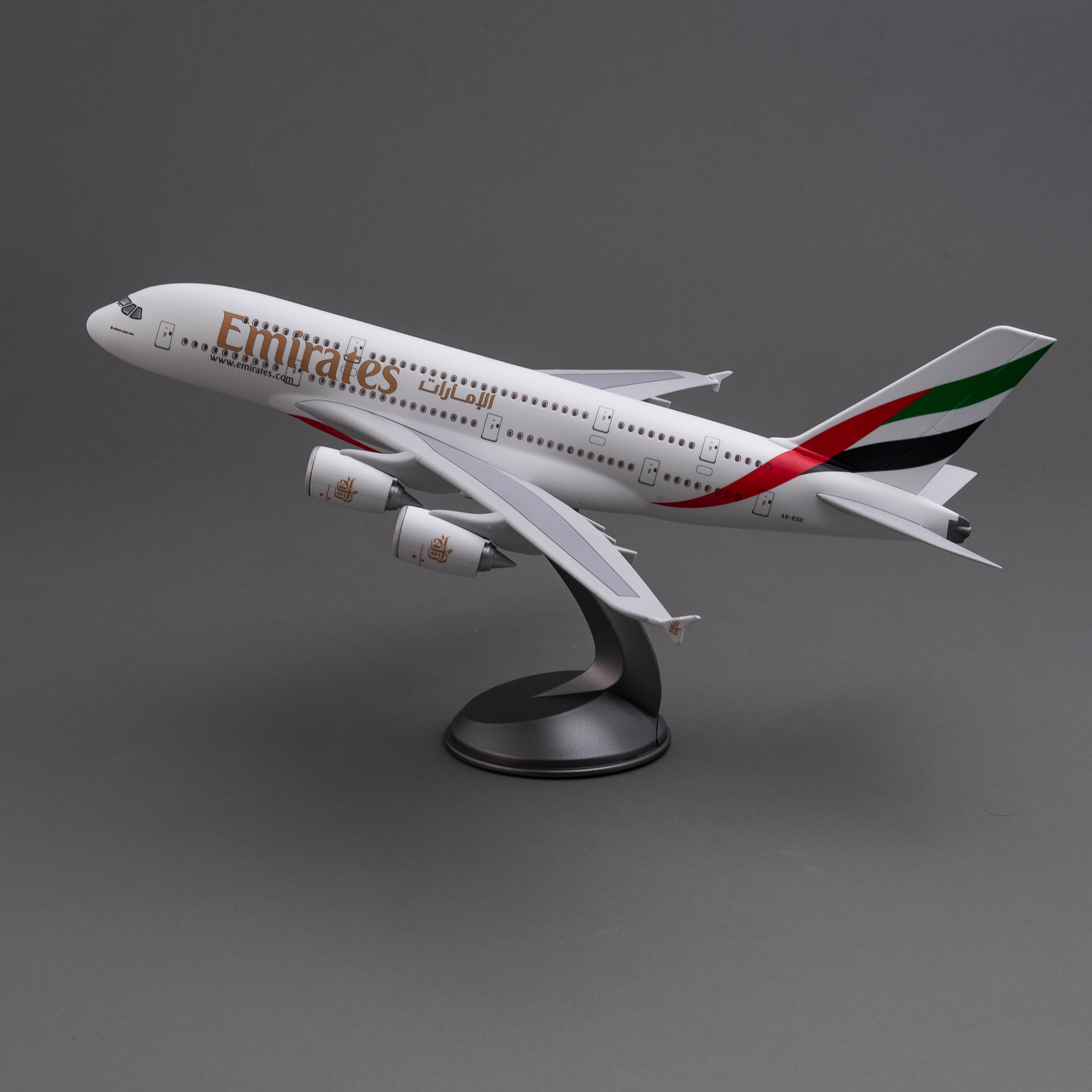 飞机模型（A380阿联酋航空45CM飞机模型）仿真飞机模型 ABS合成工程树脂飞机模型  航空 模型 合金模型