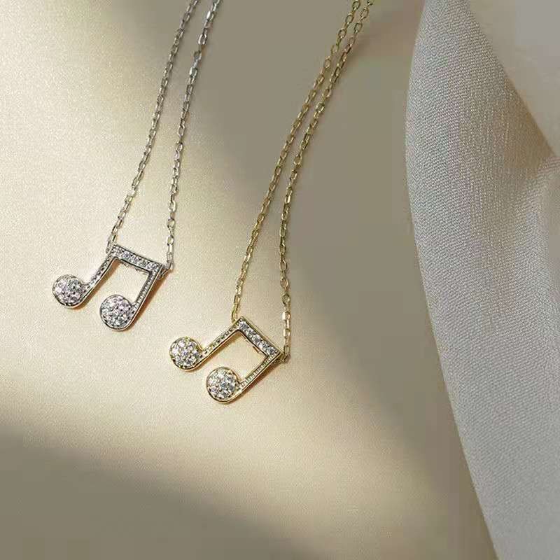 A new music symbol pendant, a niche, high-end and simple women's necklace detail image 3