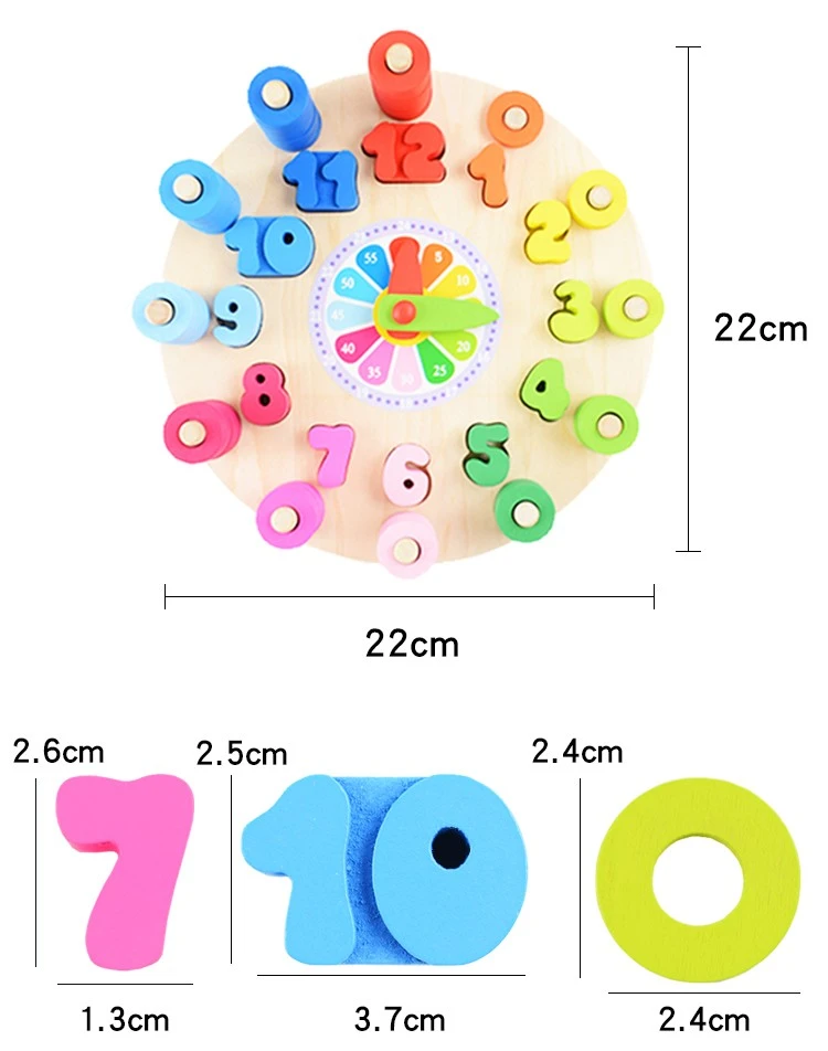 The wooden toy for educational digital clock is highly entertaining and colorful. It helps cultivate logical thinking ability. Parent-child games exercise hand-eye coordination. Early education and enlightenment toys accompany your growth detail image 8