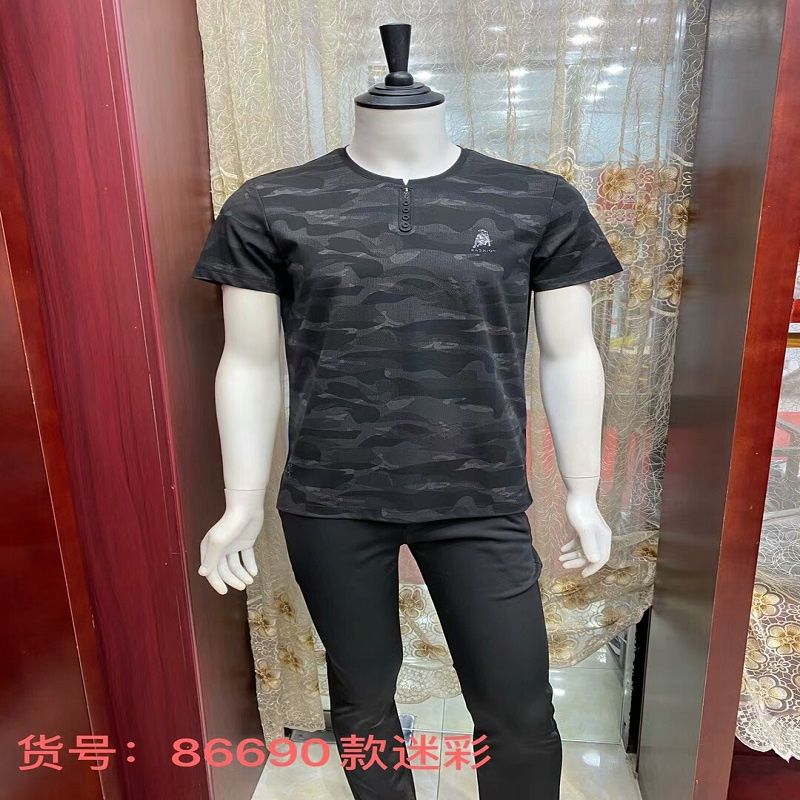 Summer men's top short sleeve T-shirt Cool youth slim crew neck printed base shirt 6