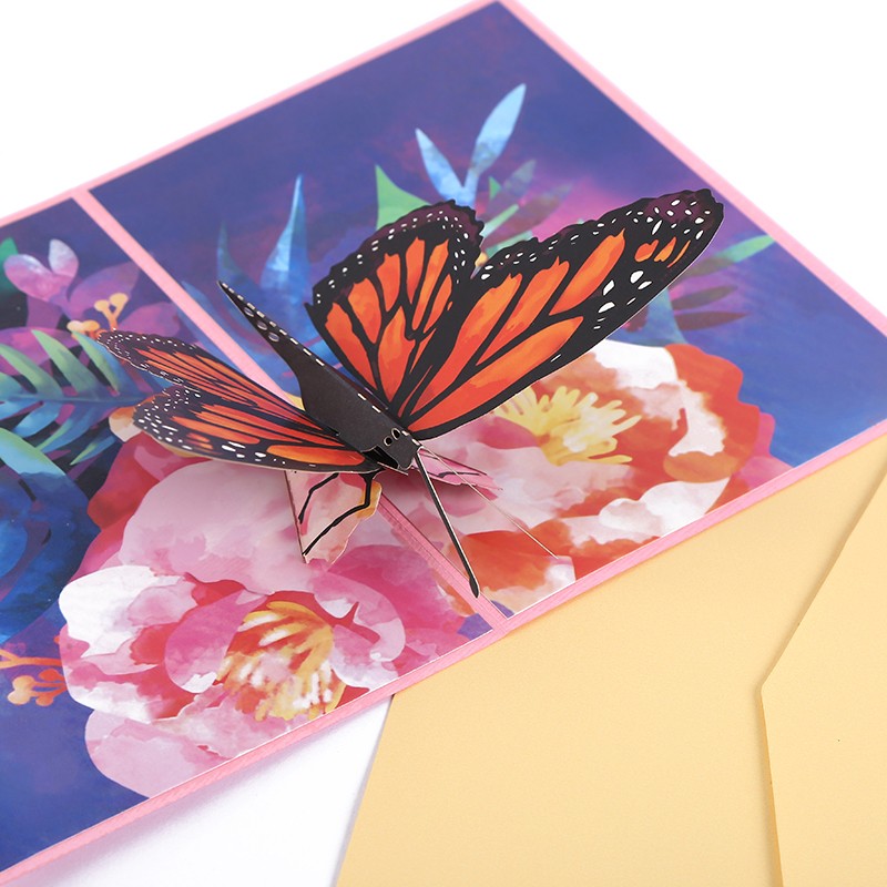 新款3D纸雕蝴蝶贺卡送老师留言卡祝福文字卡片立体贺卡厂家批发详情图5