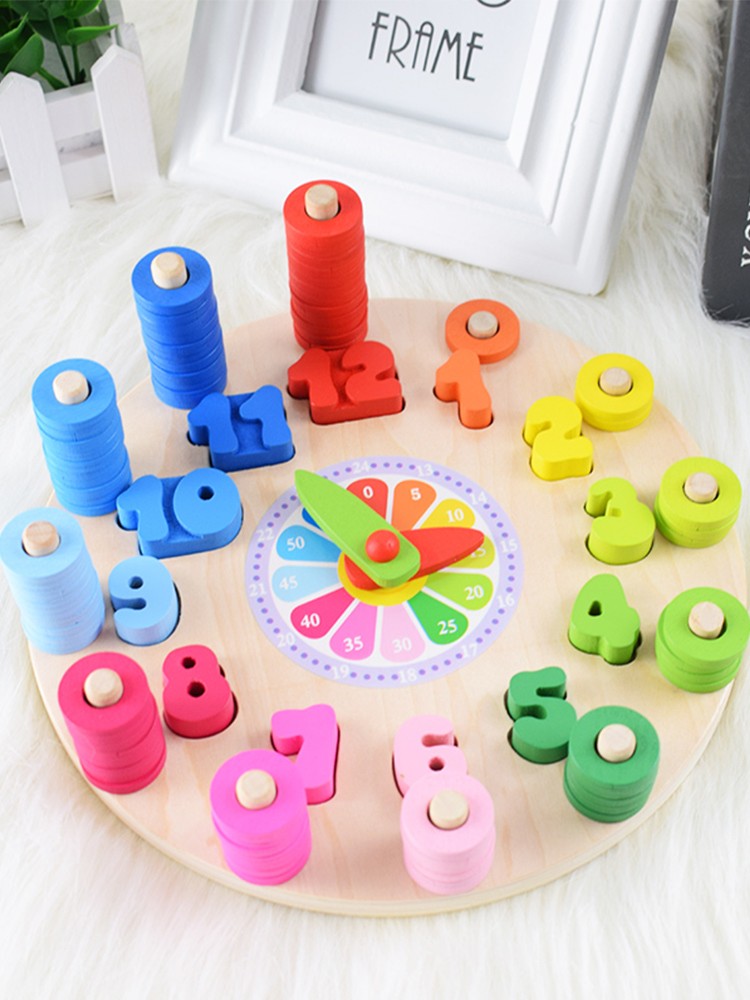 The wooden toy for educational digital clock is highly entertaining and colorful. It helps cultivate logical thinking ability. Parent-child games exercise hand-eye coordination. Early education and enlightenment toys accompany your growth detail image 11