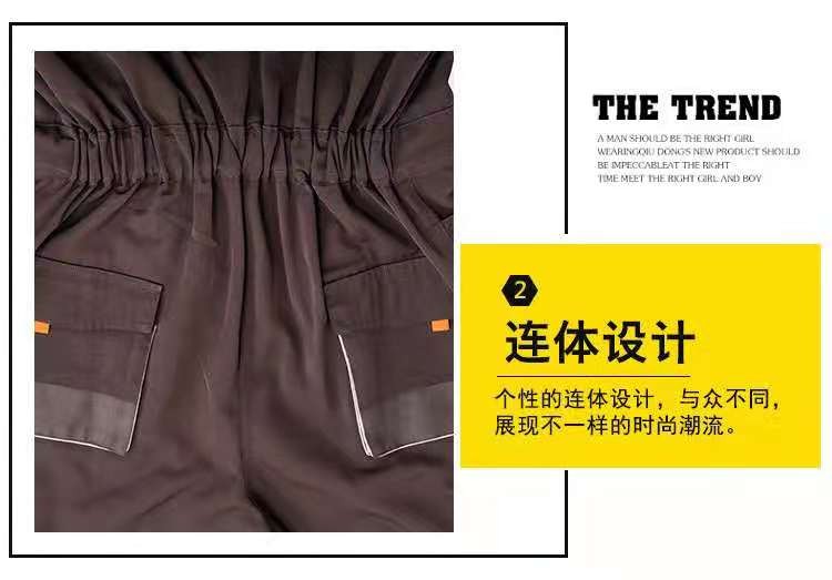 四季款新款涤棉高品质多口袋连体工作服 劳保服 可定制车间服建筑工地服园林服详情图7