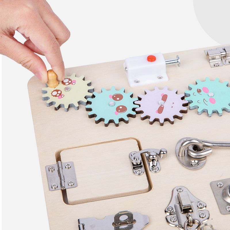 The wooden toy educational children's multi-functional busy board is highly entertaining, with rich colors. It helps cultivate logical thinking ability. Parent-child games exercise hand-eye coordination. It is an early education and enlightenment toy that accompanies your growth details Picture