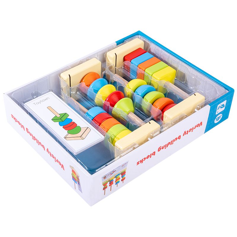 The wooden toy is an educational toy for children. The stacked shape tower is highly entertaining and colorful. It helps cultivate logical thinking ability. Parent-child games exercise hand-eye coordination. Early education and enlightenment toys accompany your growth Item Picture