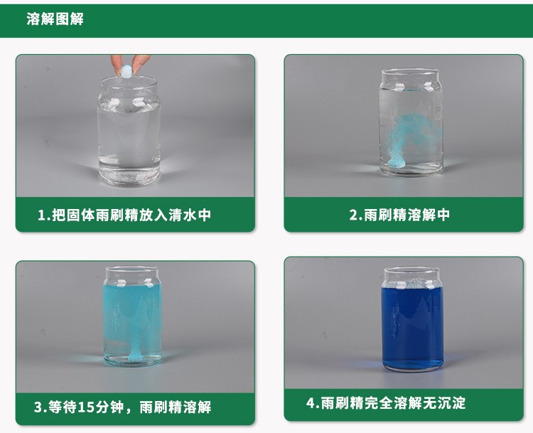 直销现货 汽车玻璃水雨刷精 1片装车用浓缩泡腾片 固体雨刷精片详情图3