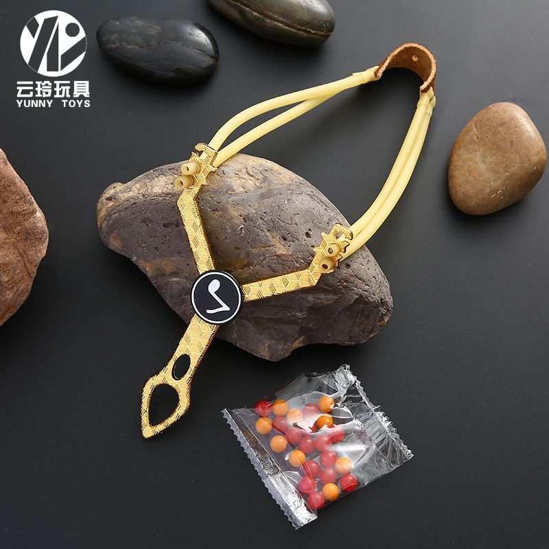 云玲玩具 校园周边新款儿童玩具锌合金软弹弹弓玩具可发射模型摆件