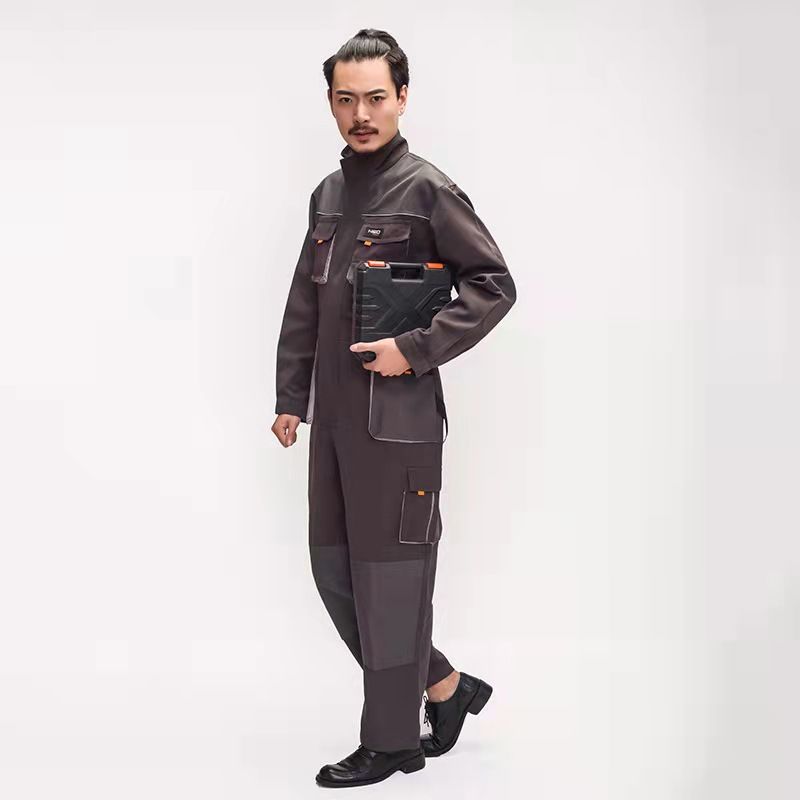 四季款新款涤棉高品质多口袋连体工作服 劳保服 可定制车间服建筑工地服园林服细节图