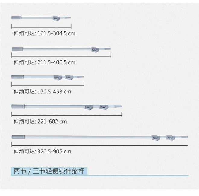  AQ Q2300 轻便销伸缩杆 2*1.5m  拖把加长杆  打扫房顶  其它品牌价格电议详情图11