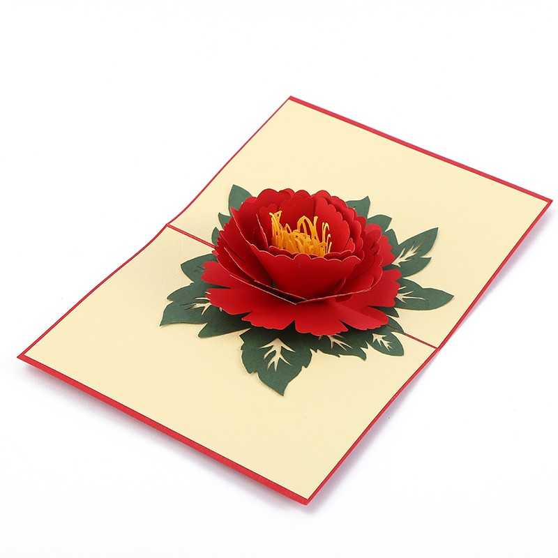 厂家批发创意3D立体贺卡情人教师节纸质牡丹鲜花感谢祝福礼物贺卡详情图6
