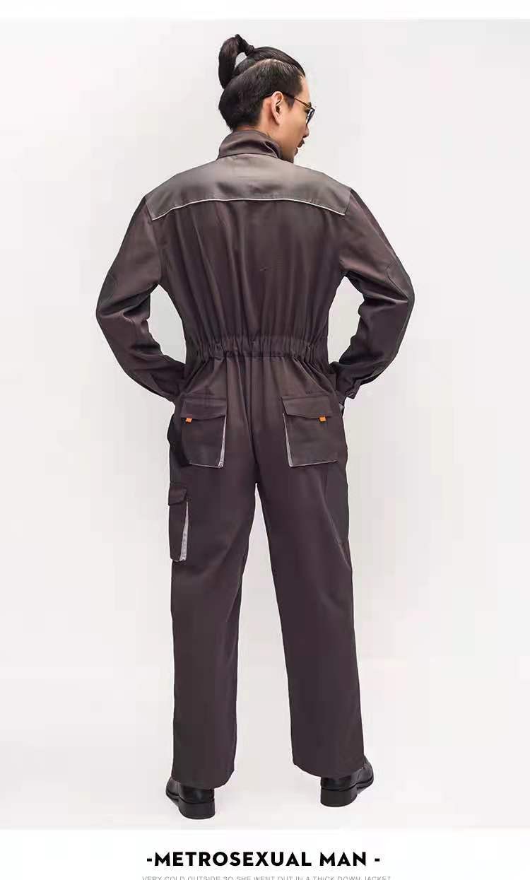 四季款新款涤棉高品质多口袋连体工作服 劳保服 可定制车间服建筑工地服园林服详情图12