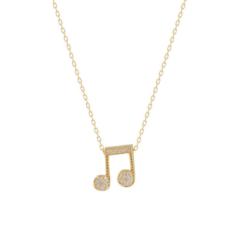A new music symbol pendant, a niche, high-end and simple women's necklace detail image 1