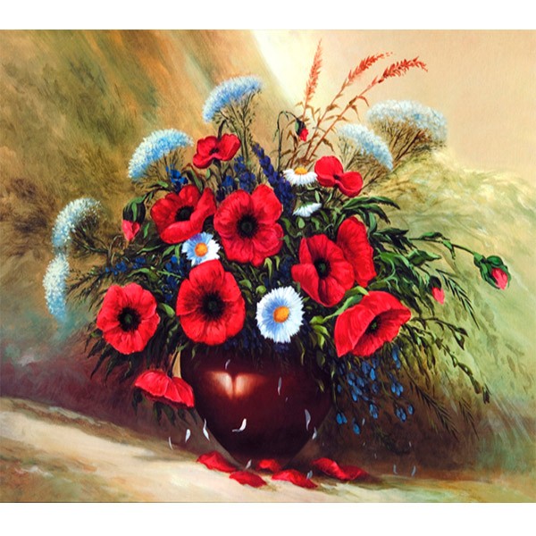 American country-style living room decorative painting, dining room flower wall hanging painting, simple and beautiful bedroom horizontal wall painting core detail image 10