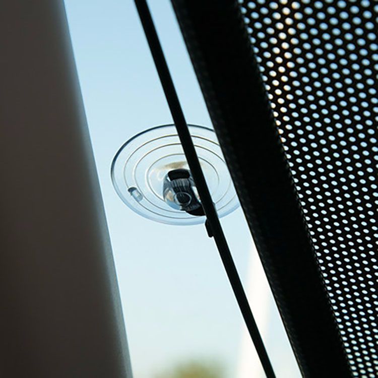 Silver laser car automatic telescopic sunshade, roller shutter, side window shield, dot sunshade, car sun shield, telescopic curtain details Picture