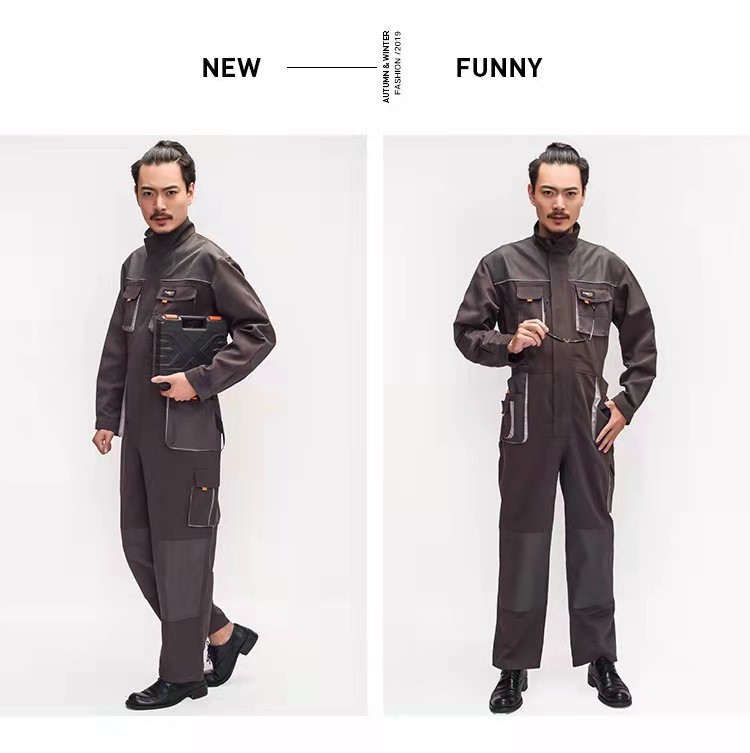 四季款新款涤棉高品质多口袋连体工作服 劳保服 可定制车间服建筑工地服园林服详情图11