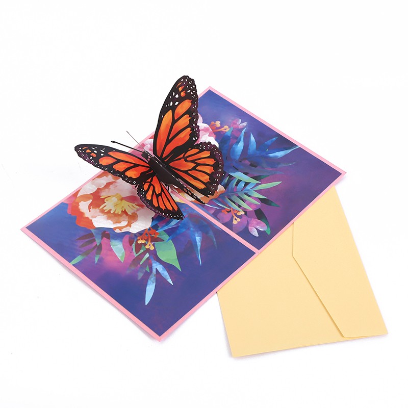 新款3D纸雕蝴蝶贺卡送老师留言卡祝福文字卡片立体贺卡厂家批发详情图6