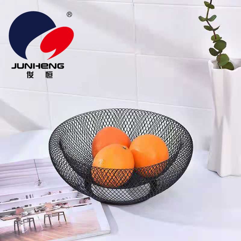 Nordic creative style double iron wrought fruit basket Modern living room household fruit tray dried fruit storage basket full figure