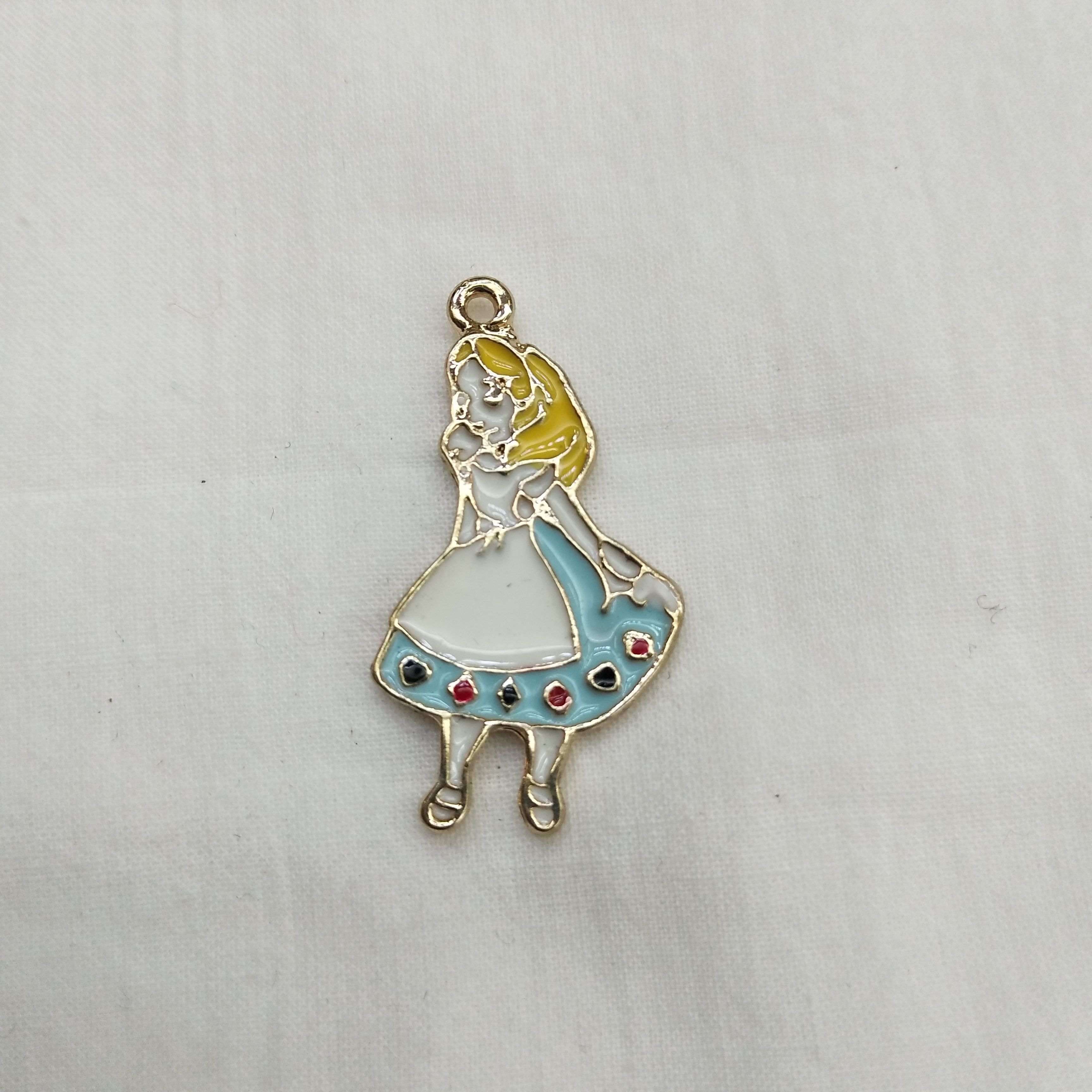 DIY handcrafted jewelry accessories: Alloy simple single oil-dripping cartoon pendant with decorative earrings (100ps per pack), princess oil-dripping cartoon character