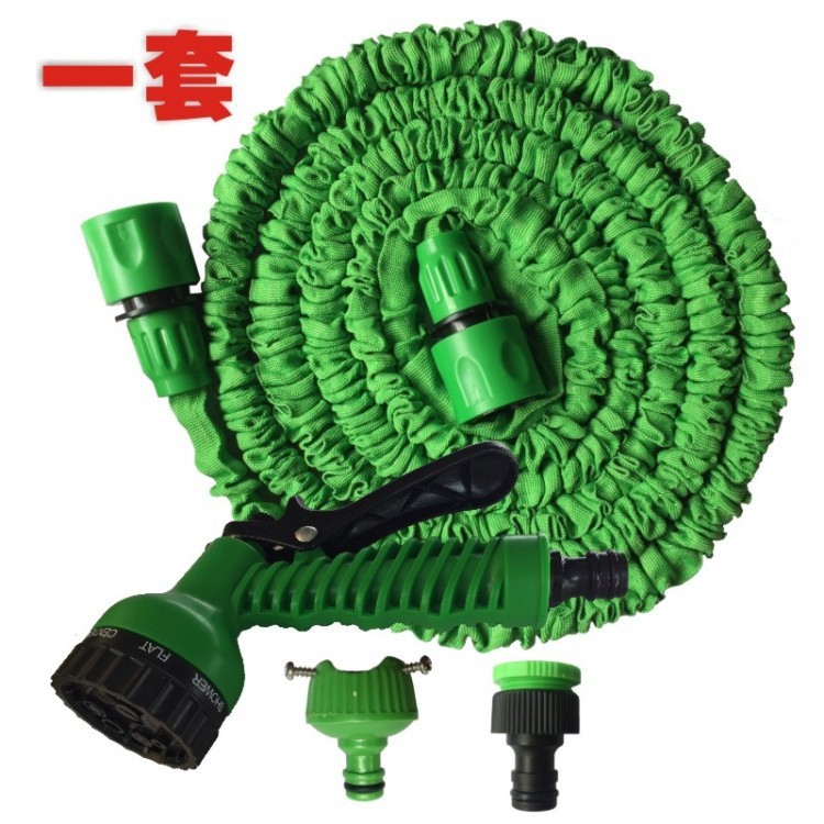 25FT高压洗车水家用塑料伸缩水管铝扣套装汽车园林花园花洒软管批发详情图1