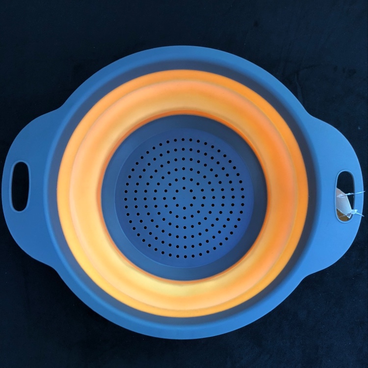 可折叠洗菜盆沥水篮子圆形水果篮客厅家用创意塑料大号厨房详情图3