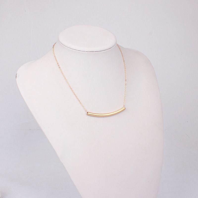 Single-link chain round copper tube simple and elegant ladies' necklace