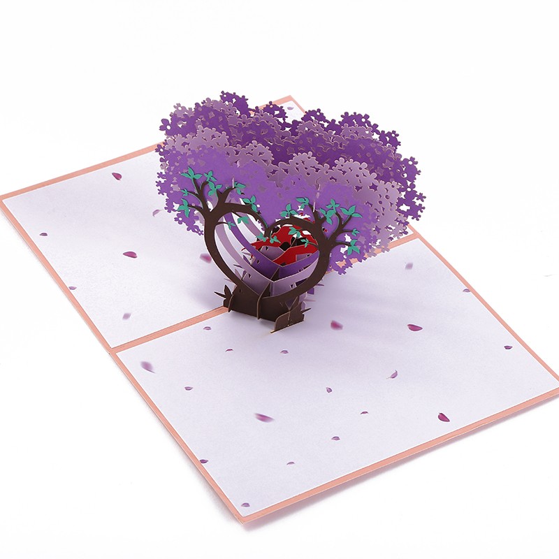 3D手工立体贺卡 情侣浪漫礼物卡片 新款创意手工对折礼物贺卡批发详情图7