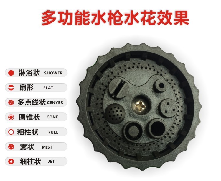 25FT高压洗车水家用塑料伸缩水管铝扣套装汽车园林花园花洒软管批发详情图10