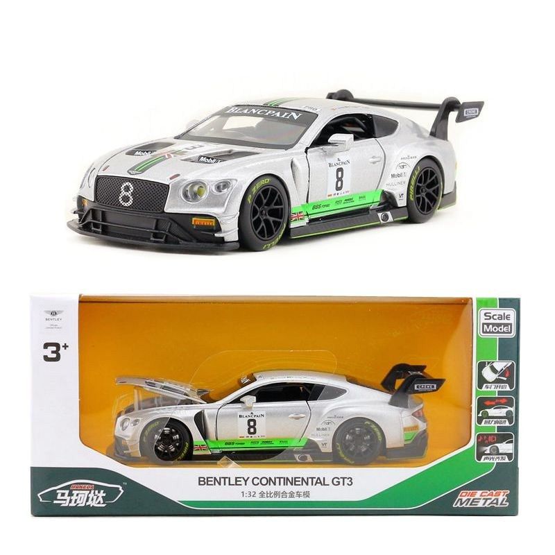 宾利欧陆GT3赛车合金车模 1:32仿真跑车赛道版