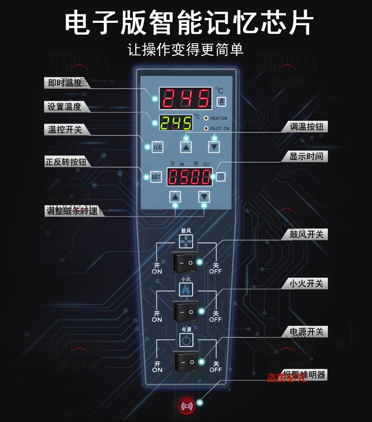 MGP-20H 热风循环烤箱 商用多功能披萨炉 智能履带燃气大容量烤炉详情图2
