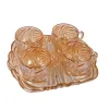 High-end crystal glass tea cup set for home use, electroplated amber BMPE-HL02-4T-HP Item Picture