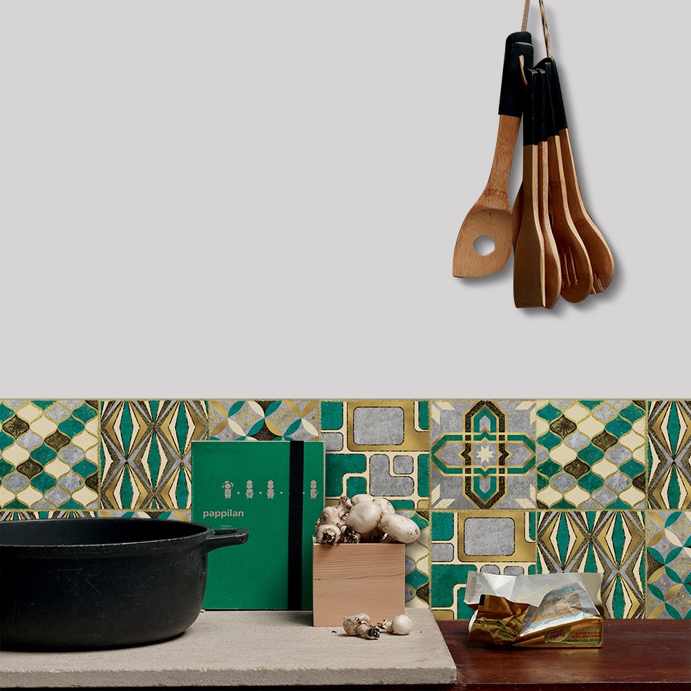 Mengruiya non-stick stickers for rental house renovation cabinets, glue-free wall paper, Pop Art Gold HT44 detail image 2