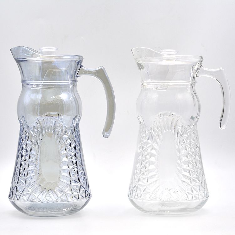 Household large-capacity glass cold water bottle for juice, J-136RSL electroplated colored glass cold water bottle