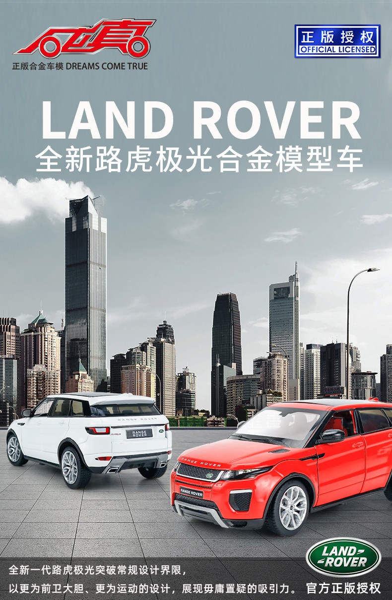 1:24合金汽车模型仿真路虎极光致动款SUV越野车详情图1