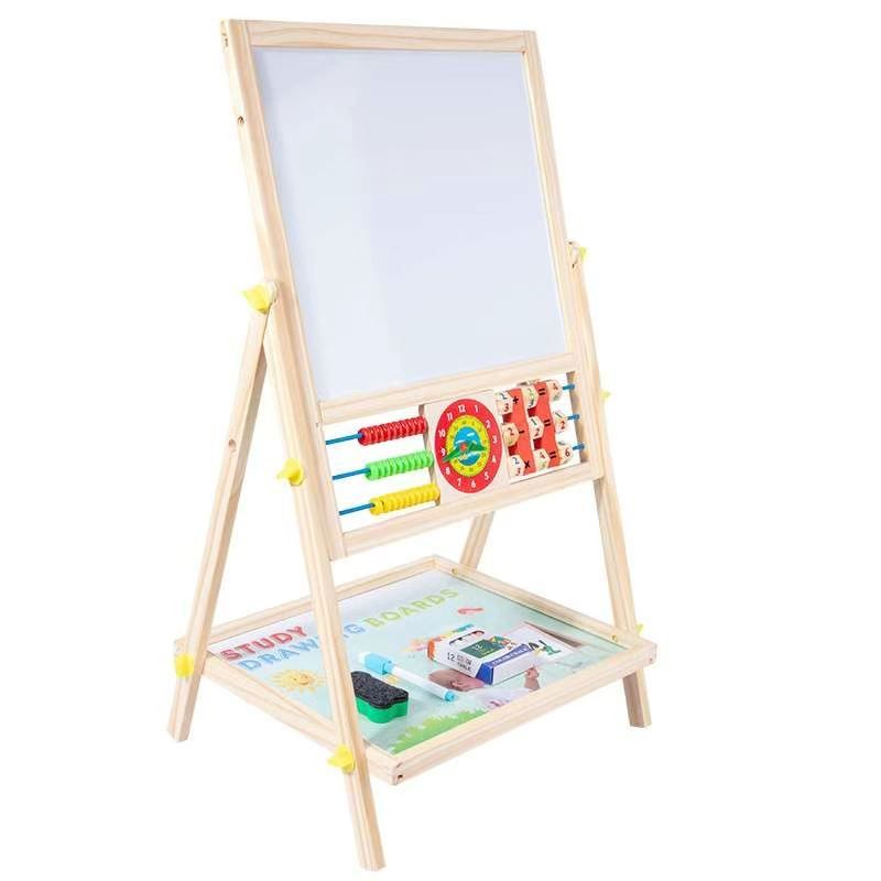 The wooden toy educational and fun multi-functional drawing board is highly entertaining with rich colors. It can cultivate logical thinking ability, play parent-child games, and exercise hand-eye coordination. It is an early education and enlightenment toy that accompanies your growth Specification image