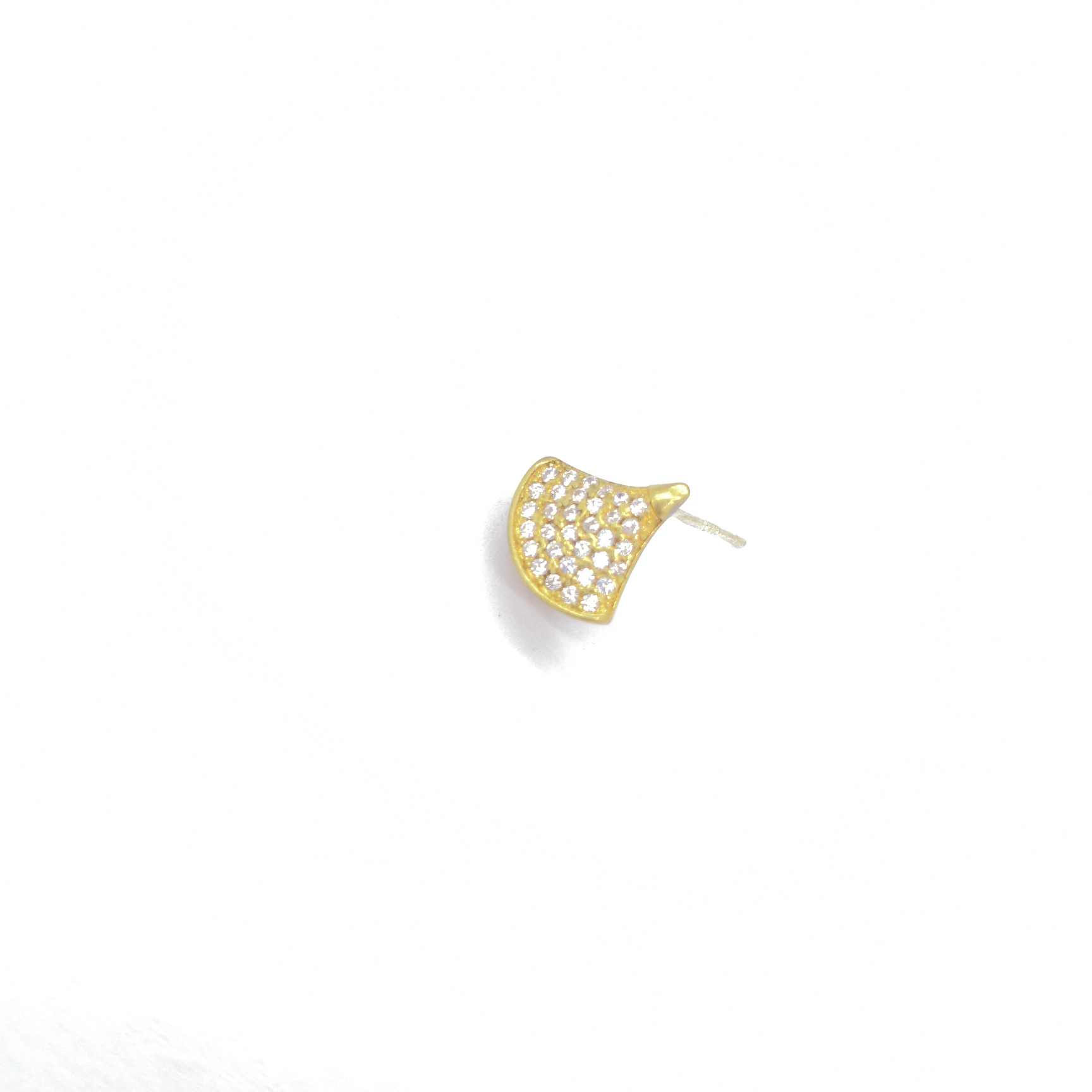 Micro-cast bronze fan earrings with silver needles
