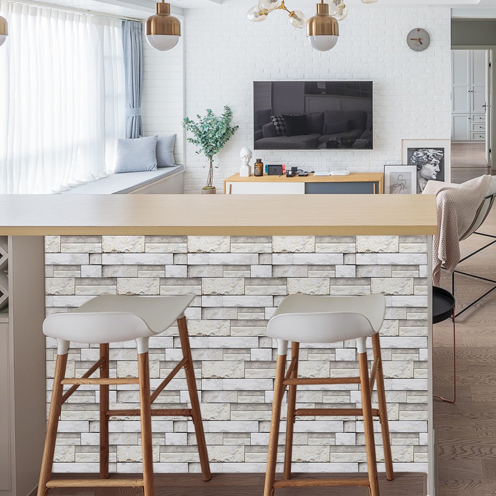 Mengruiya Antique SLATE Long Strip Home Tile, Creative Home Beautification 3d Wall and Floor Stickers FG21 detail image 1
