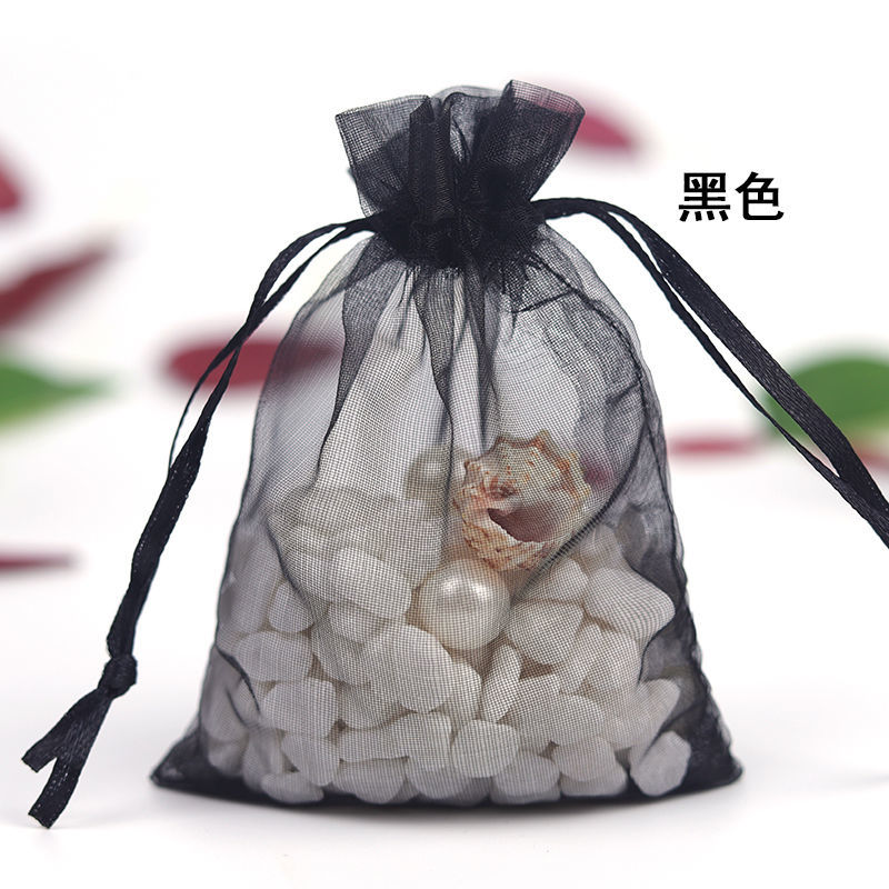 多色透明化妆品试用珍珠纱袋雪纱袋欧根纱礼品包装网纱袋子16细节图