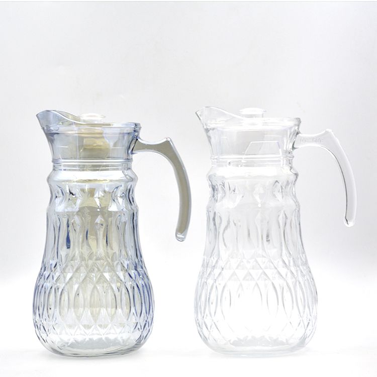 Household large-capacity glass cold water bottle, juice bottle J-136J4 electroplated colored glass cold water bottle