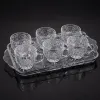 6 cups of high-end household crystal glass plus one tray BMPE-HL05-6T Specification image