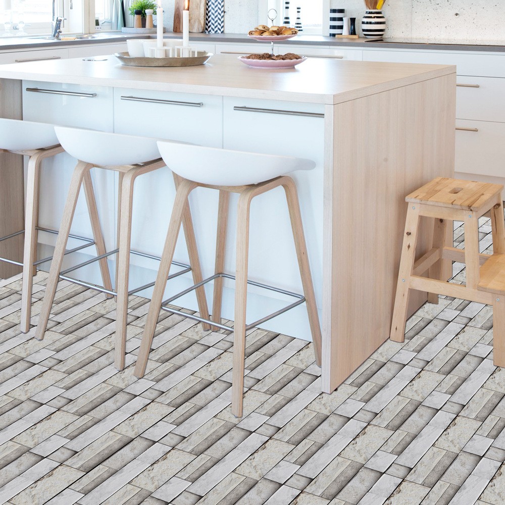 Mengruiya Antique SLATE Long Strip Home Tile, Creative Home Beautification 3d Wall and Floor Stickers FG21 detail image 4