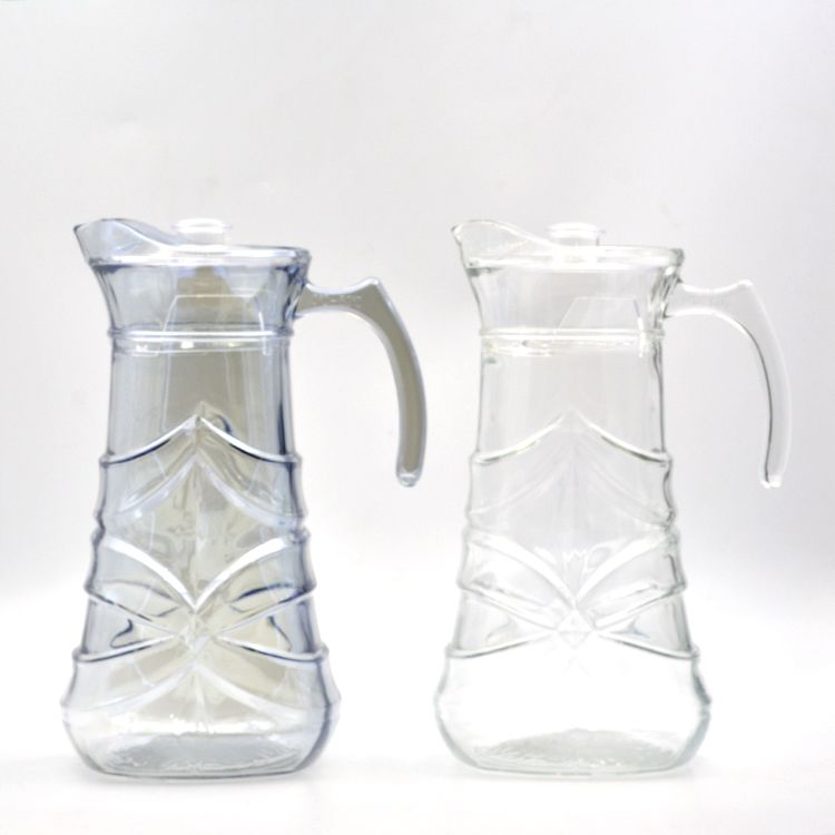 Household large-capacity glass cold water bottle for juice, J-138PAP electroplated colored glass cold water bottle