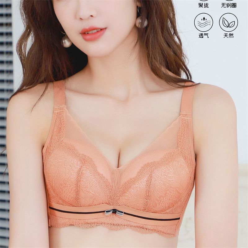 Alanya Thin Cup Lace Mesh Bra Retraction Pair Milk Adjustment Underwear Cotton Comfortable Fashion 103